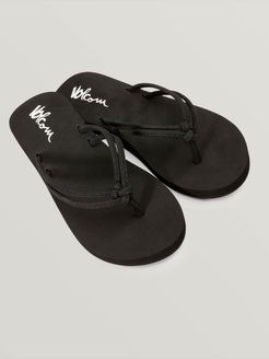 Volcom Big Girls Forever And Ever Sandals - Black - Black - 13