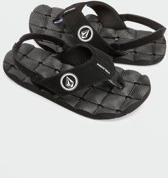 Volcom Little Boys Recliner Sandal - Black White - Black White - 8