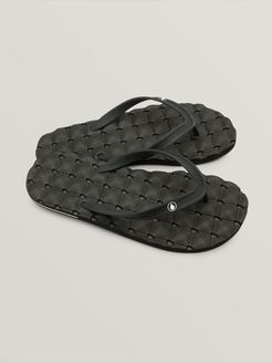 Volcom Recliner Rubber 2 Sandals - Black - Black - 15