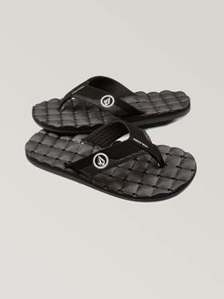 Volcom Big Boys Recliner Sandals - Black White - Black White - 2