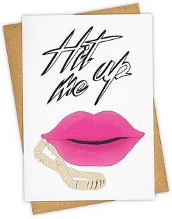 'Hit Me Up' Lips Card