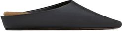 Alba Shearling Slide Flat Shoes in Black size 36.0I