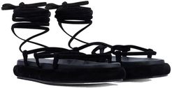 Alba Side Wrap Sandal in Black size 36.0I