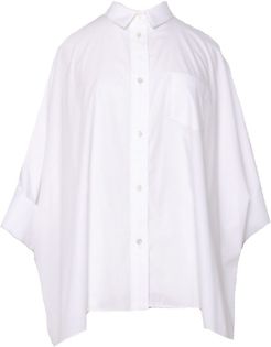 Short-Sleeve Cotton Poplin Shirt in White size 1J