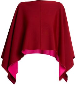 Drape Sleeve Two-Tone Poncho Jacket in Pink/Burgundy size Medium