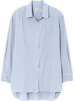 Yorke Cotton Poplin Shirt in Light Blue size Large