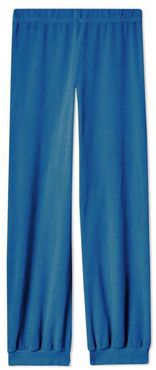 High-Waisted Harem Velour Ankle Pant in Blue size Medium