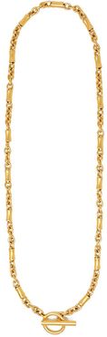 Gold Plated Long Chain-link Necklace