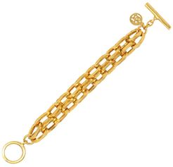 Double Row Chain Bracelet in Gold