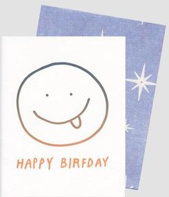 'Happy Birfday' Card in White