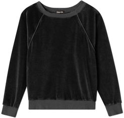 Oversized Velour Sweatshirt in Black size Large