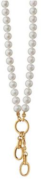 Pearl Chain Charm Enhancer Necklace in Yellow Gold