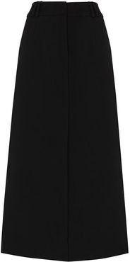 Mid Rise Midi Split Skirt in Black size 36F/4