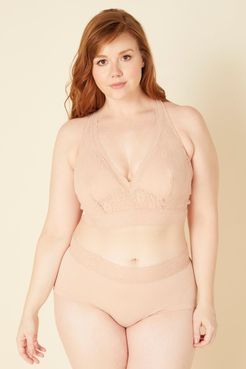 Amore Adore Extended Boyshort | Plus Brown Lace Hot Pant