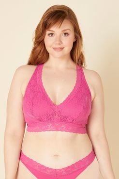 Amore Adore Extended Racerback Bralette | Plus Pink Lace Bralette