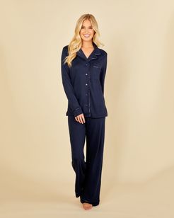 Bella Relaxed Long Sleeve Top & Pant | Xsmall Blue Cotton Set