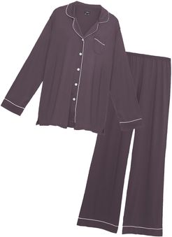 Bella Long Sleeve Top & Pant Pajama Set | Xlarge Purple Cotton Set