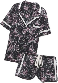 Bella Printed Printed Short Sleeve Top & Boxer Pajama Set | Xlarge Print Cotton Set