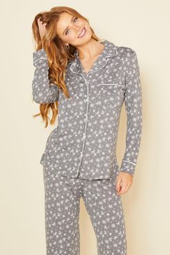 Bella Printed Long Sleeve Top & Pant Pajama Set | Xlarge Gray Cotton Set