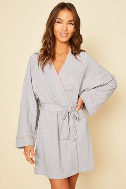Bella Texture Robe | Small Gray Cotton Robe