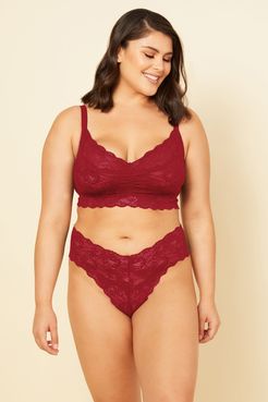 Never Say Never Extended Cutie Low Rise Thong | Plus Red Lace Thong
