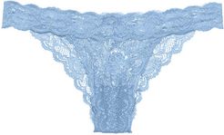 Never Say Never Brazilian Minikini | One Size Blue Lace Italian Cut Bikini