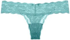 Never Say Never Cutie Low Rise Thong | One Size Blue Lace Thong