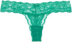 Never Say Never Cutie Low Rise Thong | One Size Green Lace Thong