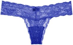 Never Say Never Cutie Low Rise Thong | One Size Blue Lace Thong