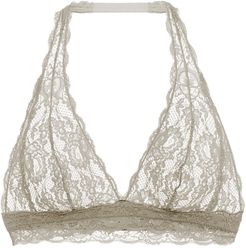 Never Say Never Hippie Halter Bra | Xlarge Gray Lace Bralette