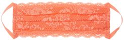 Never Say Never Pleated Face Mask | One Size Orange Lace Accessory