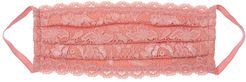 Never Say Never Pleated Face Mask | One Size Pink Lace Accessory