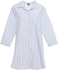 Pajama Party Sleep Shirt | Small Blue Cotton Shirt