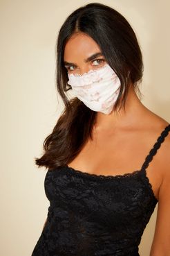 Savona Pleated Face Mask | One Size White Lace Accessory