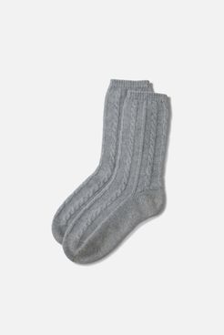 Cable Knit Socks in Super Grey Bandier