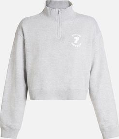 100% Cotton Crop Zip Up Sweatshirt in Heather Grey Bandier