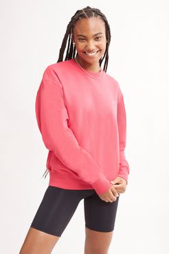 100% Cotton Monday Crewneck in Bright Rose Pink Bandier