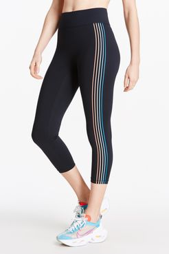 Set List Capri Pants in Black/Papaya/Blue Bandier