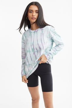 100% Cotton Reconstructed L/S Tie Dye T-Shirt Longsleeve in Mineral Opal Bandier