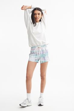 100% Cotton Reconstructed Tie Dye Shorts in Mineral Opal Bandier