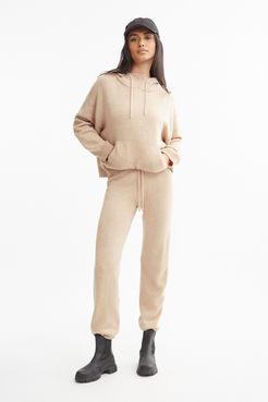 Two Tone Cashmere Sweatpants in Camel Almond Bandier
