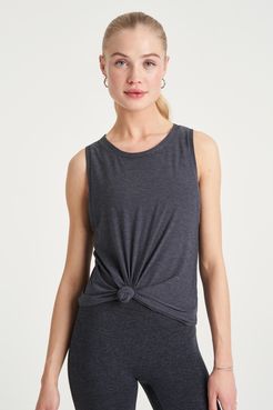 Foundation Crew Tank in Charcoal Spacedye Bandier