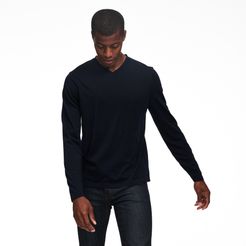 Ultralight V-Neck Long Sleeve T-Shirt in Navy