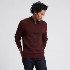 Wool Cashmere Quarterzip in Plum