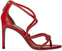 Red Strappy Stud Sandal