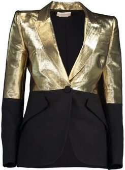 Black and Gold One Button Jacket