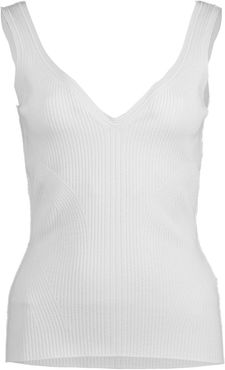 White Ribbed Tank Top