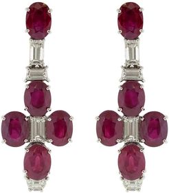 Burmese Ruby and Diamond Earrings