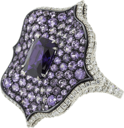 Purple Sapphire and Diamond Lotus Ring