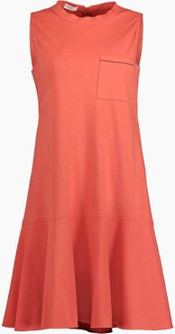 Cotton Stretch Ruffle Hem Dress